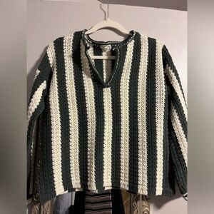 Maurices Green and White Knit Top